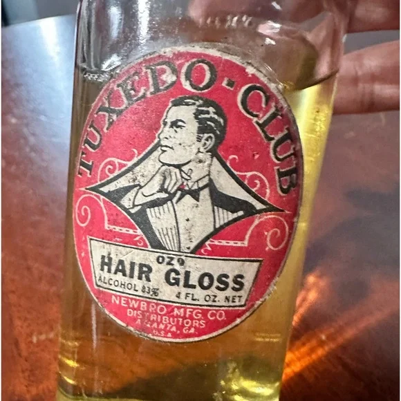 Vintage Newbro Tuxedo Club Hair Gloss 4 fl oz Approx 70% full ** FLAWS